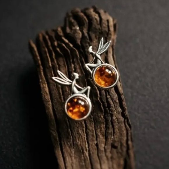 ✨Free People Aine Petite Pixie Amber Color Earrings - Picture 5 of 7